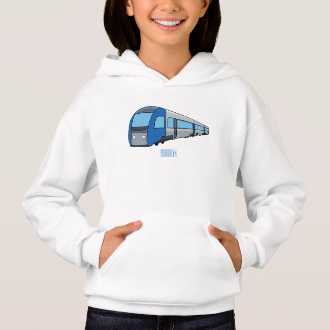 Electric train cartoon illustration kids' apron (Front)