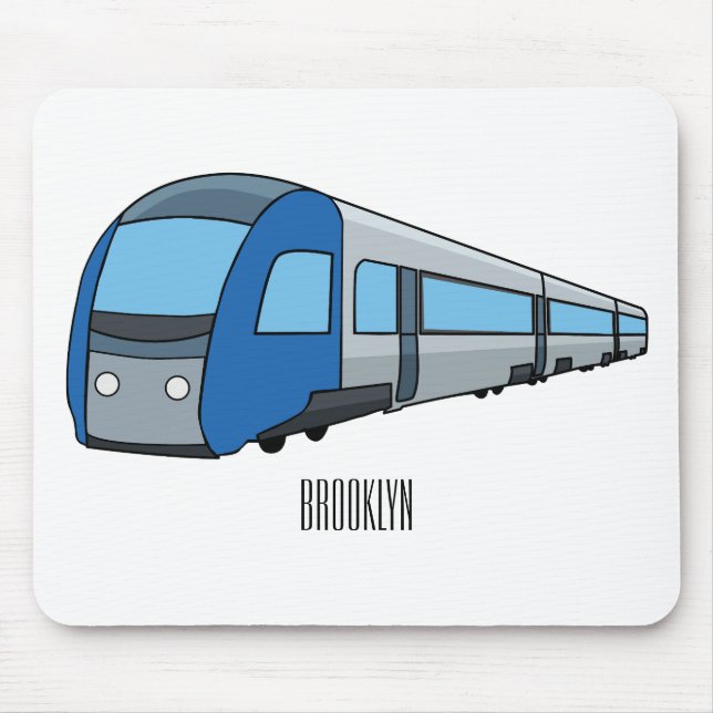 Electric train cartoon illustration mouse mat (Front)