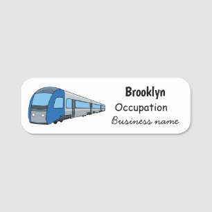 Electric train cartoon illustration name tag