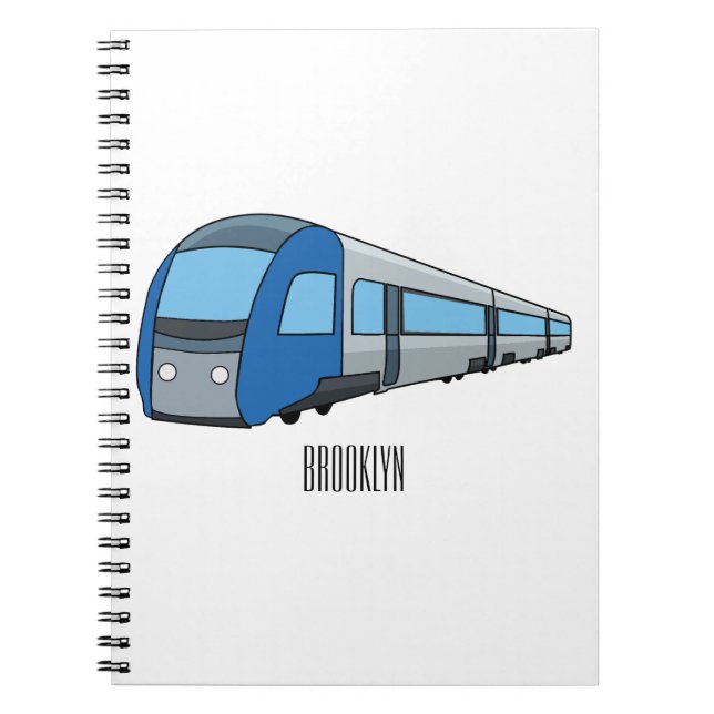 Electric train cartoon illustration  notebook (Front)