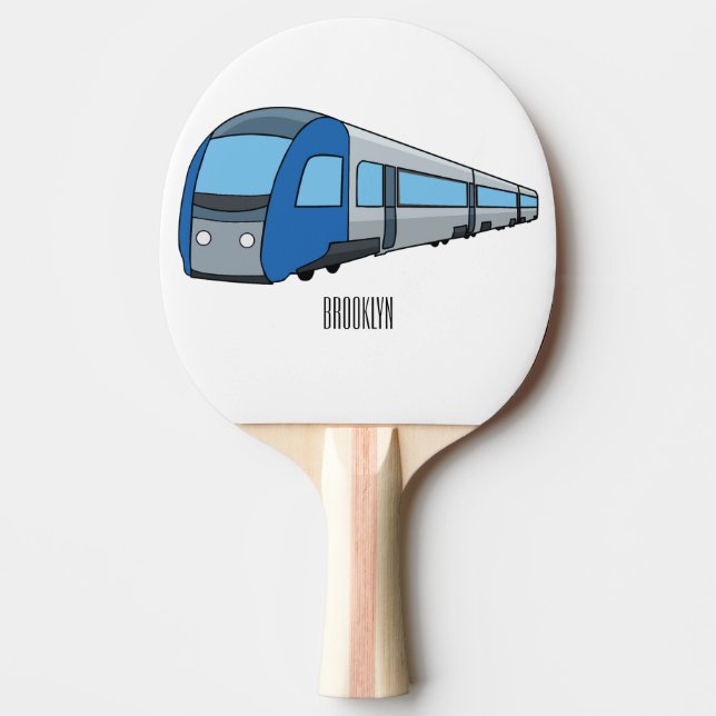 Electric train cartoon illustration  ping pong paddle (Front)