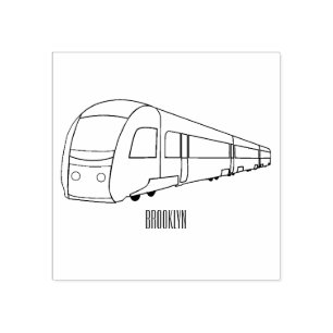 Electric train cartoon illustration rubber stamp