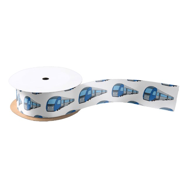 Electric train cartoon illustration  satin ribbon (Spool)