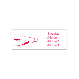 Electric train cartoon illustration self-inking stamp
