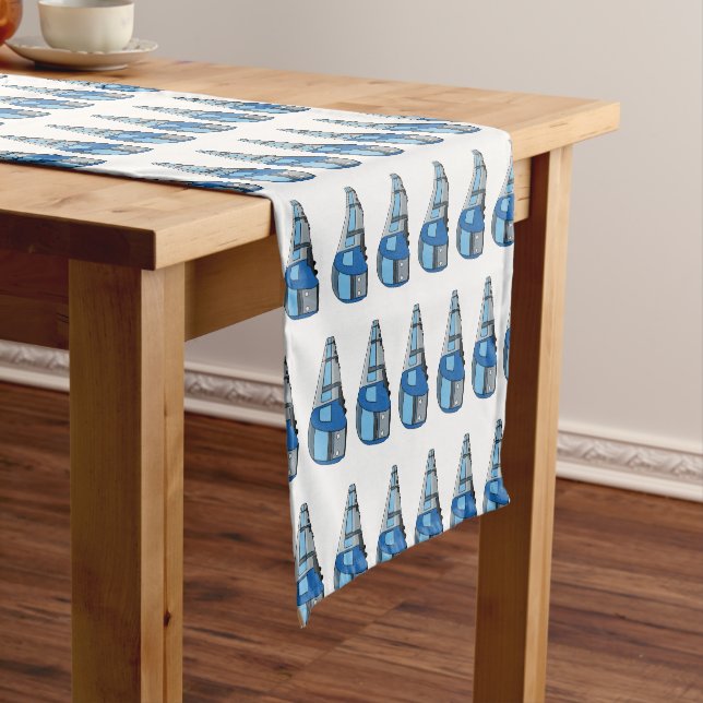 Electric train cartoon illustration short table runner (In Situ)