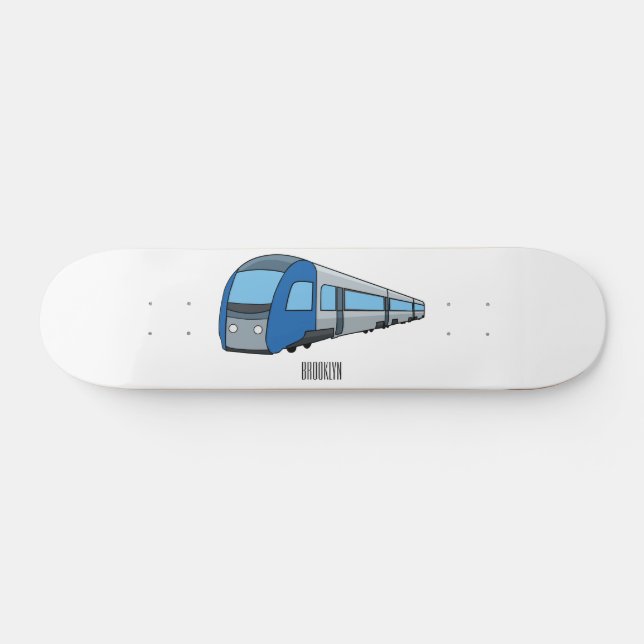 Electric train cartoon illustration  skateboard (Horz)