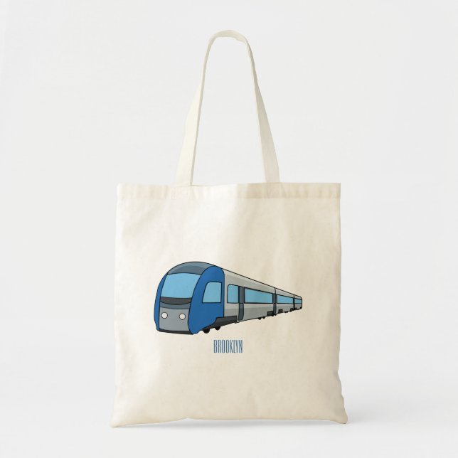 Electric train cartoon illustration tote bag (Front)