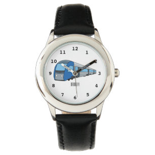 Electric train cartoon illustration watch