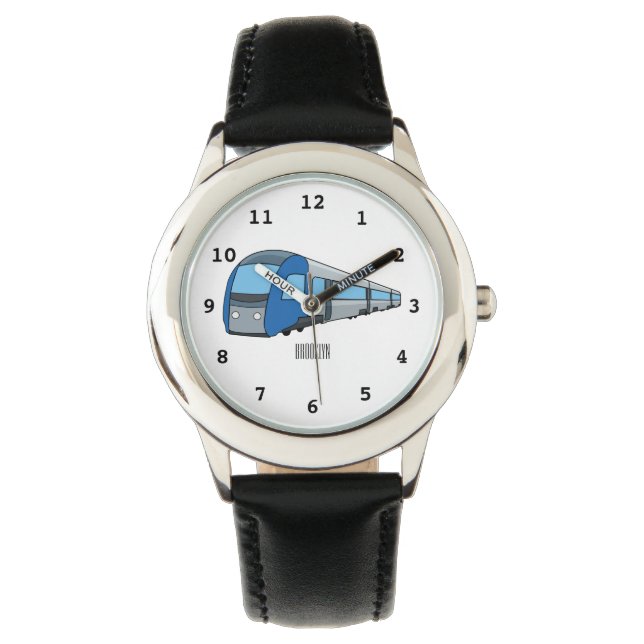 Electric train cartoon illustration watch (Front)