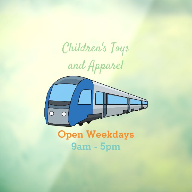 Electric train cartoon illustration window cling (Sheet 3)