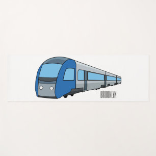 Electric train cartoon illustration yoga mat