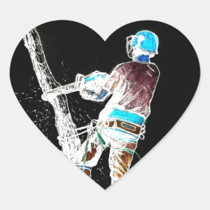 Electric  Tree Surgeon Arborist chainsaw Heart Sticker