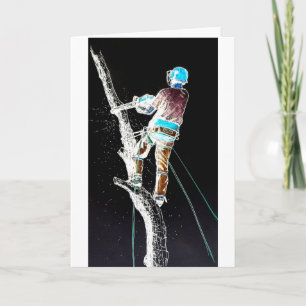 Electric Tree Surgeon Arborist christmas present Holiday Card