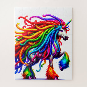 Electric Unicorn Rainbow Mane Jigsaw Puzzle