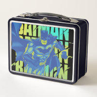 Electric Up Batman Running Through Typography