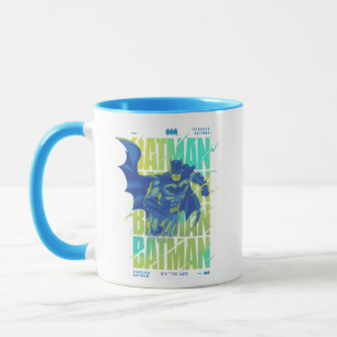 Electric Up Batman Running Through Typography Mug