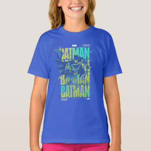 Electric Up Batman Running Through Typography T-Shirt
