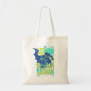 Electric Up Batman Running Through Typography Tote Bag