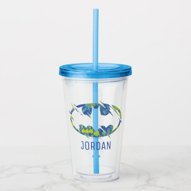 Electric Up Batman Symbol Acrylic Tumbler (Front)