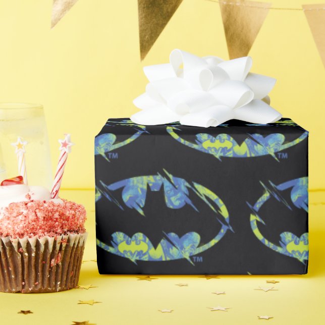 Electric Up Batman Symbol Wrapping Paper (Birthday Party)