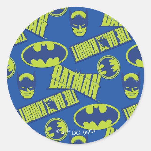 Electric Up Batman - The Dark Knight Pattern Classic Round Sticker (Front)