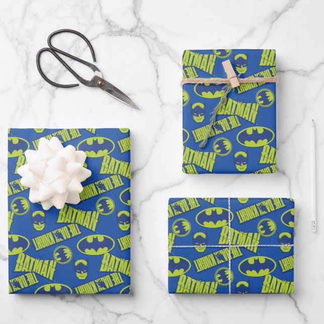 Electric Up Batman - The Dark Knight Pattern Wrapping Paper Sheet (Front)
