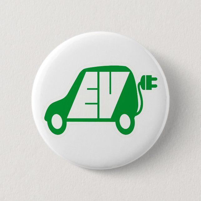 Electric Vehicle Green EV Icon Logo - Badge (Front)