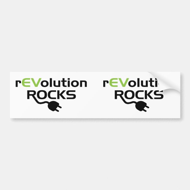 Electric Vehicles Rocks - EV Bumper Sticker (Front)