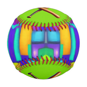 Electric Vibes Dreams Stylish Vintage Abstract Art Baseball