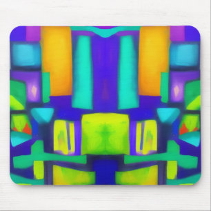 Electric Vibes Dreams Stylish Vintage Abstract Art Mouse Mat
