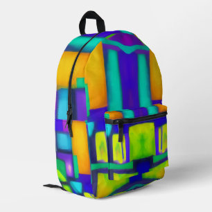 Electric Vibes Dreams Stylish Vintage Abstract Art Printed Backpack