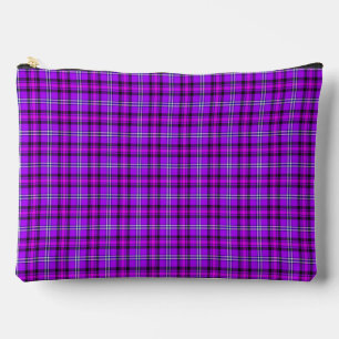Electric Violet and Fuchsia Plaid Purple Pink Accessory Pouch