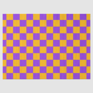 Electric Violet and Golden Amber Checkerboard Tissue Paper