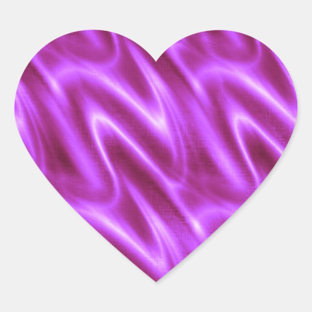 Electric Violet Silk Patterned Heart Sticker Sheet (Front)