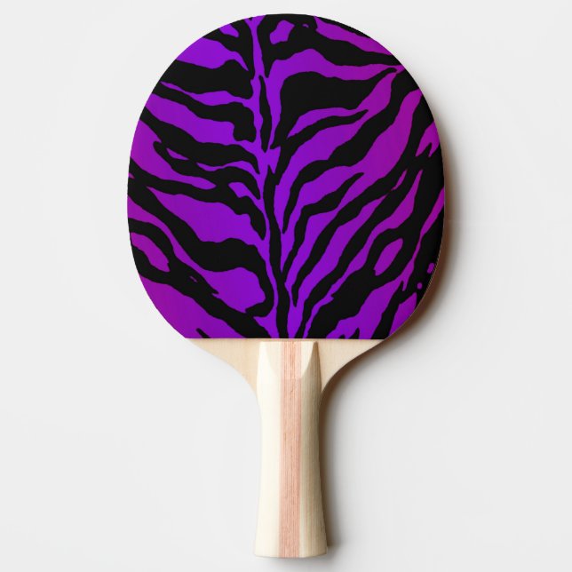 Electric Violet Zebra Animal Skin Ping Pong Paddle (Back)