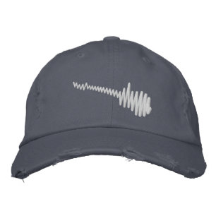 Electric White Waveform Guitar Sound Embroidered Hat