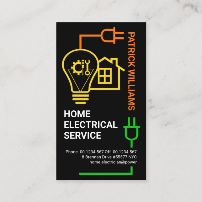 Electric Wiring Circuit Board Electrician Business Card (Front)