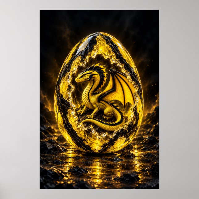 Electric Yellow Dragon Egg Poster (Front)