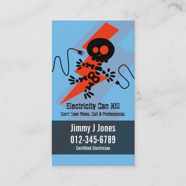 Electric Zap Home Repairs Blue Business Card (Front)