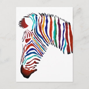 Electric Zebra Street Art Postcard