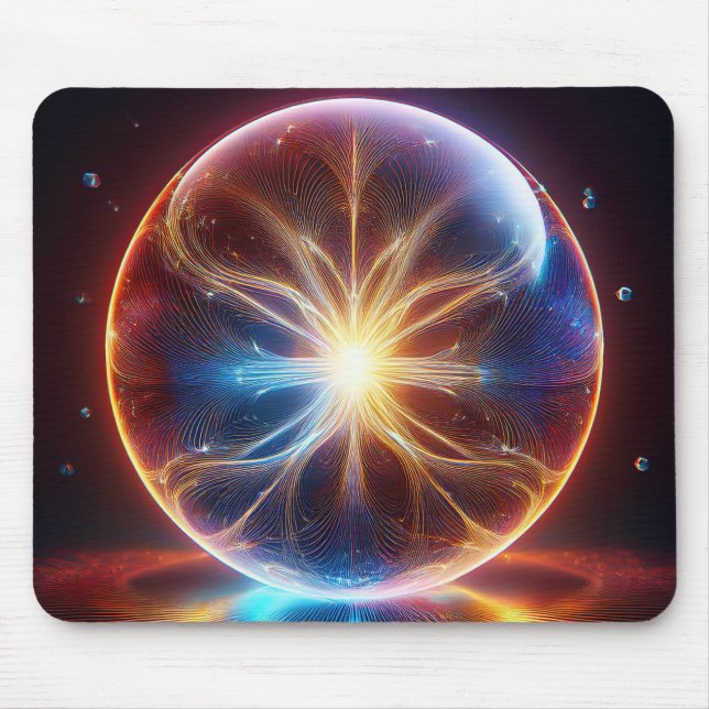 Electrical Arcs Inside Transparent Glass Globe Mouse Mat (Front)