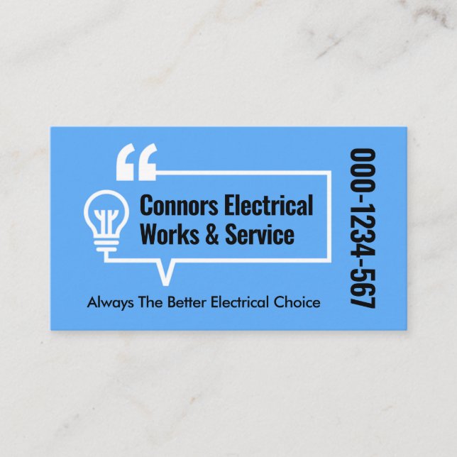 Electrical Bulb Circuit Bubble Speech Business Card (Front)