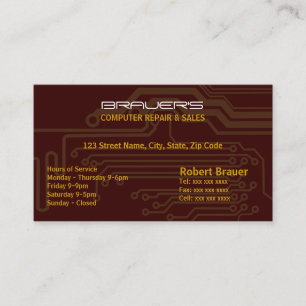 Electrical Circuit Board Brown Business Card
