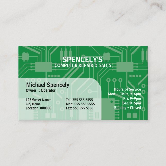 Electrical Circuit Board Business Card (Front)