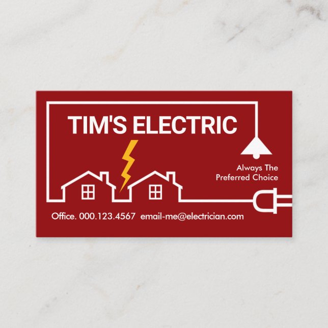 Electrical Circuit Building Power Line Business Card (Front)