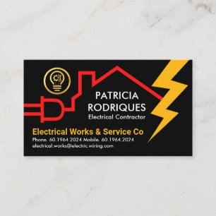 Electrical Circuit Powered By Lightning Business Card