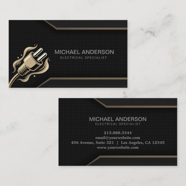 Electrical Contractor Electrician Professional     Business Card (Front/Back)