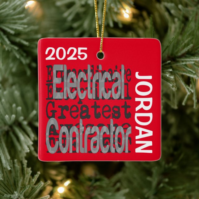 Electrical Contractor Extraordinaire CUSTOM Ceramic Ornament (Tree)