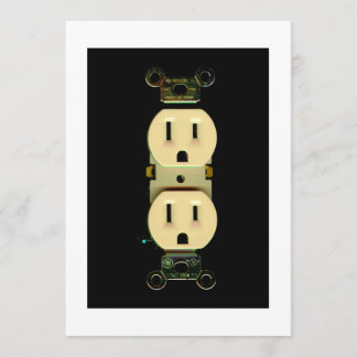 Electrical contractor outlet electricians business invitation