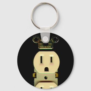 Electrical contractor outlet electricians business key ring
